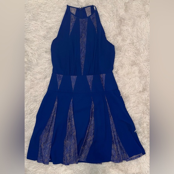 Bcbgmaxazria Blue Dress BCBGMAXAZRIA Jersey Twist Front Dress Women's  Princess Blue Free